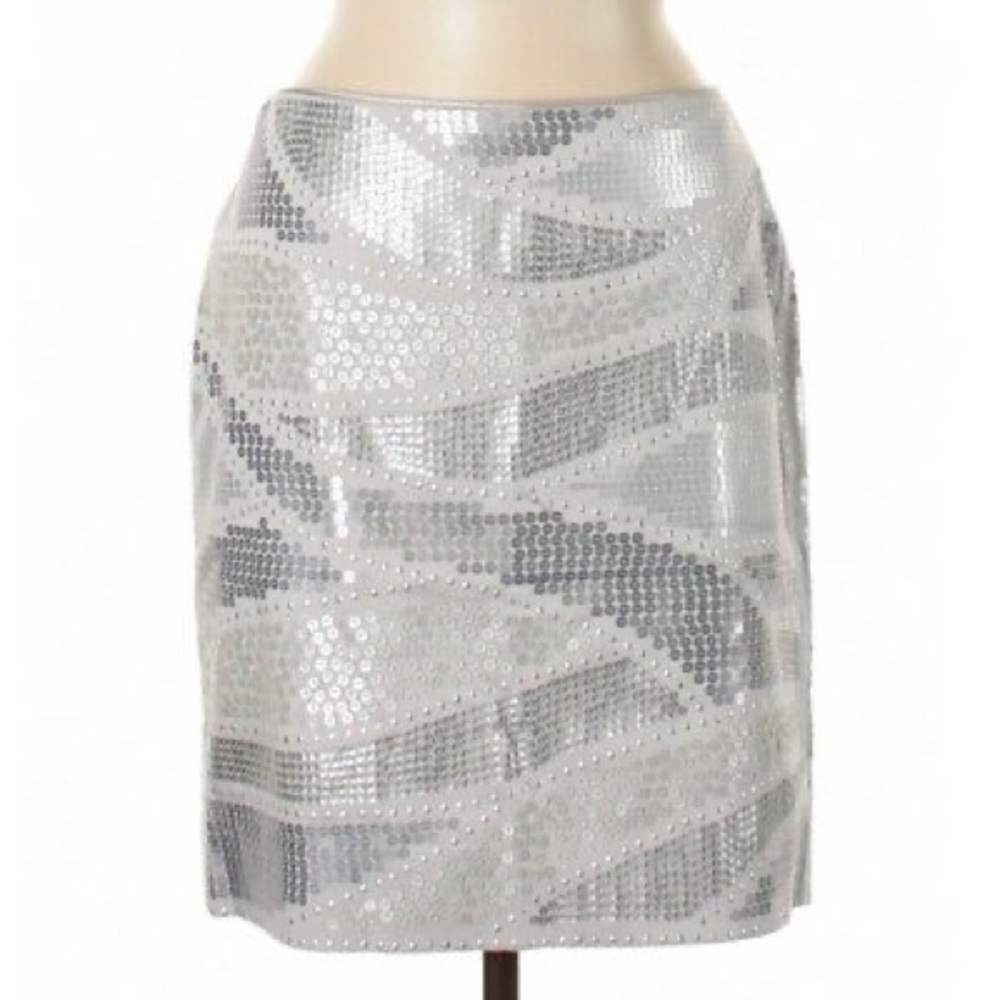 Silver Sequin Pencil Skirt - Picture 3 of 3